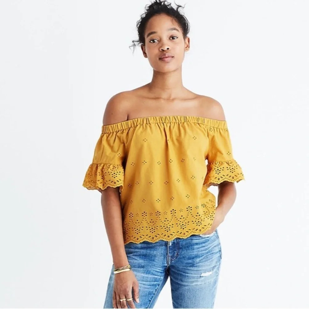 Madewell Eyelet Off-the-Shoulder Top